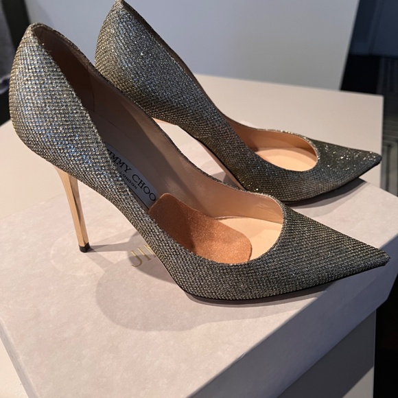 Metallic Lamé Glitter Fabric Abel Pointed Pumps - Picture 2 of 6